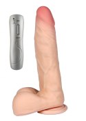 Dildo penis rotacyjny z przyssawką i jądrami
