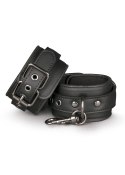 Kajdanki-Black Leather Handcuffs