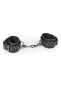 Kajdanki-Black Leather Handcuffs