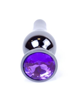 Plug-Jewellery Dark Silver BUTT PLUG- Purple