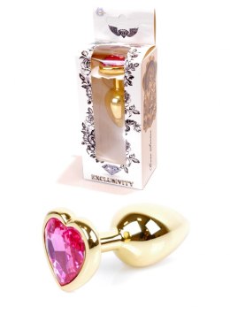 Plug-Jewellery Gold Heart PLUG- Pink