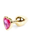 Plug-Jewellery Gold Heart PLUG- Pink