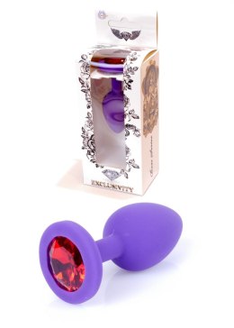 Plug-Jewellery Purple Silicon PLUG Small- Red Diamond