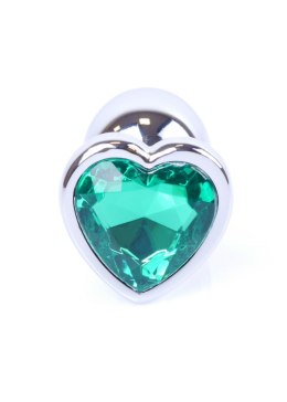 Plug-Jewellery Silver Heart PLUG- Green