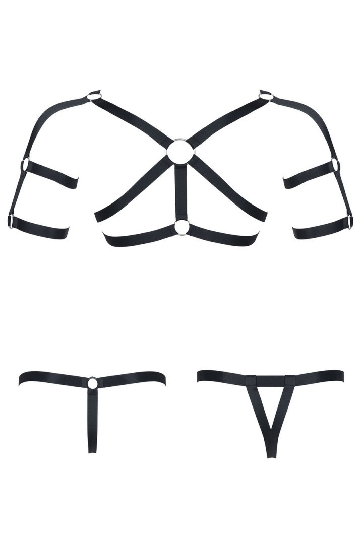 Męski komplet z gumy: t-shirt z ozdobami z tyłu i przodu, 2 pack stringi L/XL