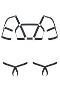 Męski komplet z gumy: t-shirt z ozdobami z tyłu i przodu, 2 pack stringi L/XL