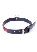 Fetish Boss Series Collar with crystals 2 cm Red Line