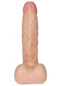 Dildo penis rotacyjny z przyssawką i jądrami