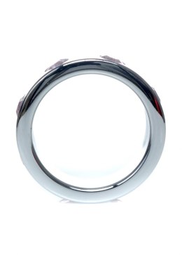 Pierścień-Metal Cock Ring with Rose Diamonds Large