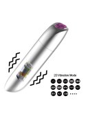 Stymulator-Rechargeable Powerful Bullet Vibrator USB 20 Functions - Silver