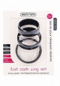 Flat Cock Ring Set - Black