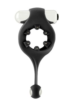 Infinity - Vibrating Cockring with Dangling Ball - Black
