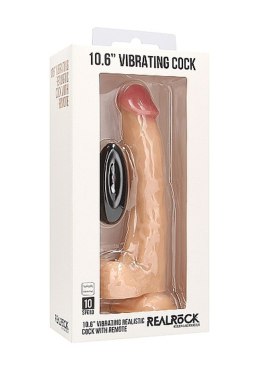 Vibrating Realistic Cock - 10" - With Scrotum - Skin
