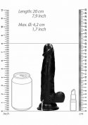 Vibrating Realistic Cock - 8" - With Scrotum - Black