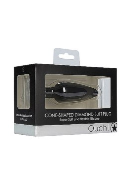 Cone-Shaped Diamond Butt Plug - Black