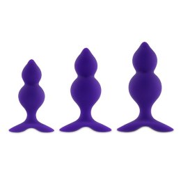 FeelzToys - Bibi Twin Butt Plug Set 3 pcs Purple