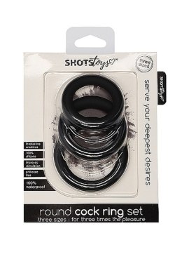 Round Cock Ring Set - Black