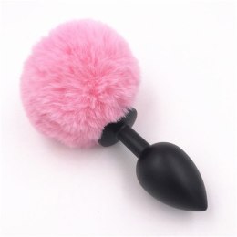Bunny plug small black with pink tail 7,2 x 3,2 cm / 2,8 x 1,26 inch