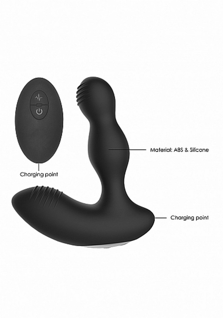 Remote Controlled E-Stim & Vibrating Prostate Massager - Black