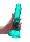 9"" / 25 cm Realistic Dildo With Balls - Turquoise