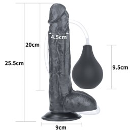 Żylasty czarny penis z przyssawka wytryskiem jądra