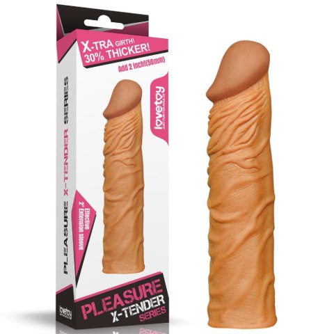 Add 2" Pleasure X Tender Penis Sleeve Brown