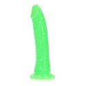 Slim Realistic Dildo with Suction Cup - Glow in the Dark - 7'' / 18 cm