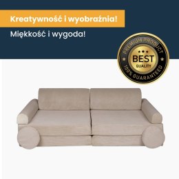 MeowBaby® Sztruksowa sofa dziecięca premium szara